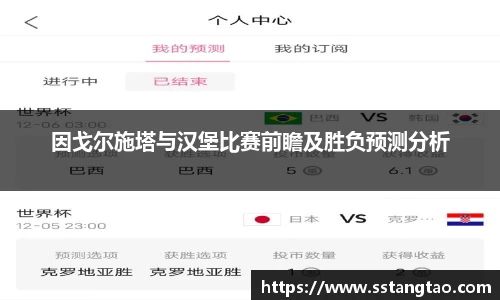 因戈尔施塔与汉堡比赛前瞻及胜负预测分析